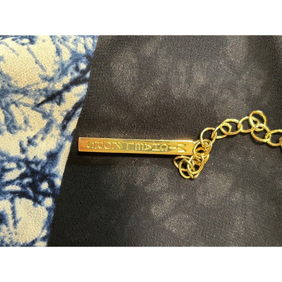 Michael Kors Womens XXS Chiffon Draped Halter Striped Maxi Dress Gold Chain Boho - Picture 7 of 9